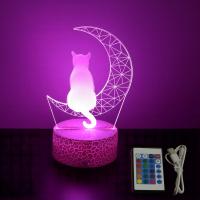 Lámpara De Noche LED 3D De Gato Lindo Para Niños Luz De Escritorio Para Dormitorio Con Toque Inteligente Regalo De Cumpleaños Decoración Para El Hogar - details 7