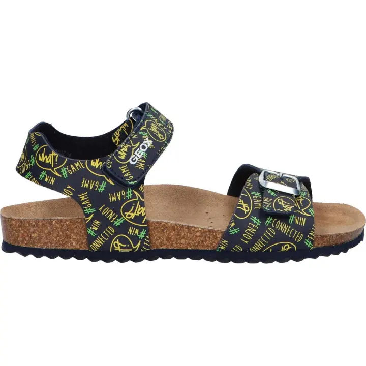Sandalias de Niña geox J028LB 000BC J GHITA C4502 NAVY-FLUO YELLOW - 1