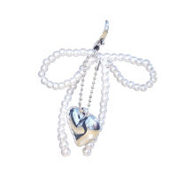 Llavero Aesthetic Y2K Con Perla Dulce Y Lazo Corazón Para Niñas Accesorios De Bolso Con Colgante De Corazón Y Lazo Coreano - details 5