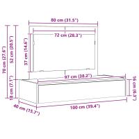 Mesa de tocador colgante vidaXL de roble ahumado 100x40x70 cm - details 7