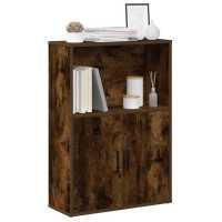 vidaXL Estantería madera de ingeniería 60x24x85 cm en color Marrón roble/Negro/Gris hormigón y más | almacenamiento funcional diseño moderno para baño dormitorio sala - details 3