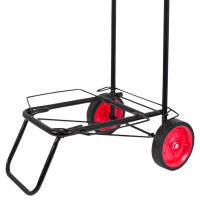 Aktive - Carro de playa plegable, 100x45x35 cm, máx. 50kg, con ruedas grandes, estructura de acero, color negro, asa extensible y diseño compacto, para transportar sombrillas o neveras, para playa, para mochilas - details 4