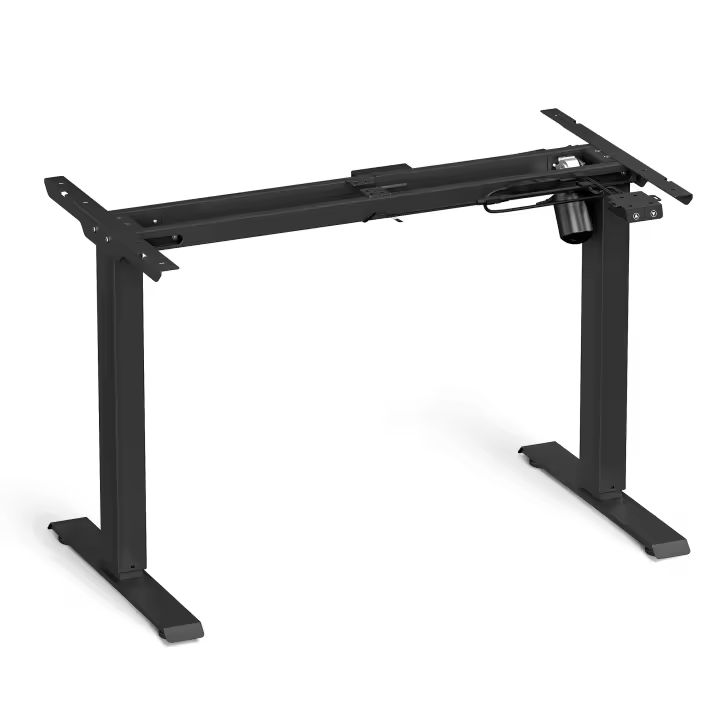 SONGMICS Soporte de Escritorio eléctrico, Estructura de Mesa de Trabajo motorizado, con Ajuste Continuo de Altura, Longitud Ajustable, Acero, Blanco/Negro - 1