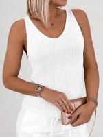 Chaleco De Punto Para Mujer Estilo Primavera/verano V-Neck Casual Versátil Sencillo Moda De Calle Color Sólido Chaleco De Suéter - details 9