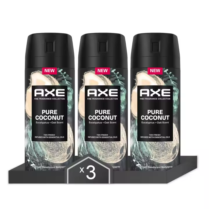 Axe Desodorante Pure Coconut Fragancia Premium 150ml - Pack de 3 - 1