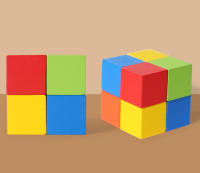 Bloques De Construcción De Madera Coloridas Para Niños Cubos De Madera Para Aprender Formas Y Colores Juguete De Pilastra Para Bebés Y Niños - details 2