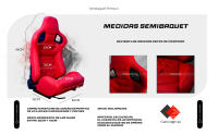 MODAUTO Semibaquet B.E Cuero Negro/Detalles en Forma De Figura,Semibaquet Deportivo,Adaptable para Coches,Ríeles Incluidos,para Coche y Simulador de Conducción - details 1