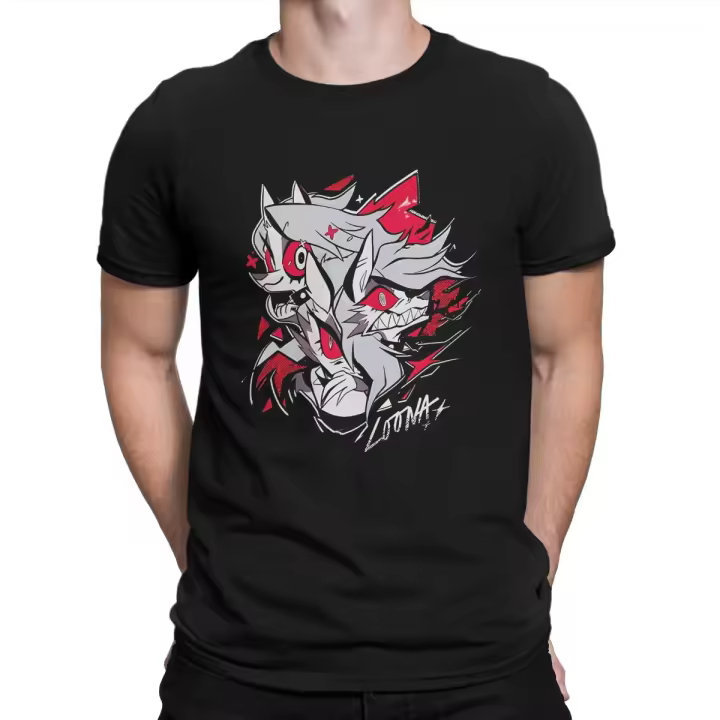 Camiseta De Algodón 100% Para Hombre Helluva Boss Con Diseño Impresionante Manga Corta Cuello Redondo Camisetas Casuales Transpirables Y Ligeros Para Todas Las Estaciones - 1