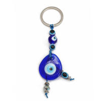 Llavero De Ojo De Suerte Con Mano De Fatima Y Mariposa Azul Para Coche Llavero Turco Con Ojo Maligno Para Hombres Y Mujeres Joyería EY138 - details 24