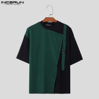 Camiseta De Hombre Estilo Casual INCERUN Con Diseño De Mochila Y Hebilla Manga Corta Patchwork S-5XL Para Verano - details 9