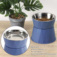 Cuenco Elevado para mascotas con diseño de protector de Cuello, soporte Elevado para Agua y Comidas, Cuenco pequeño de Maple inoxidable para perros y Gatos - details 0