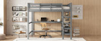 Cama Elevada Infantil 140x200-Robusta Estructura with Caja de Almacenaje Integral y Escribano Bajo Cama - Diseño Moderno en Gris Sin Colchón - details 4