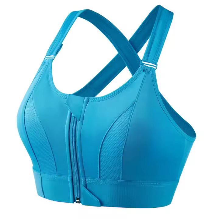 Sujetador Deportivo Ajustable Con Cierre Frontal Y Correa Elástico Para Mujer Shockproof Fitness Yoga Top De Cintura Alta MOV - 1
