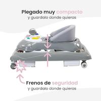 Asalvo Andador para Bebé Dino - Centro de Actividades, Ajustable a 3 Alturas, Bandeja con Juegos, Luces y Música, Plegado Compacto, Hasta 12 kg - details 3