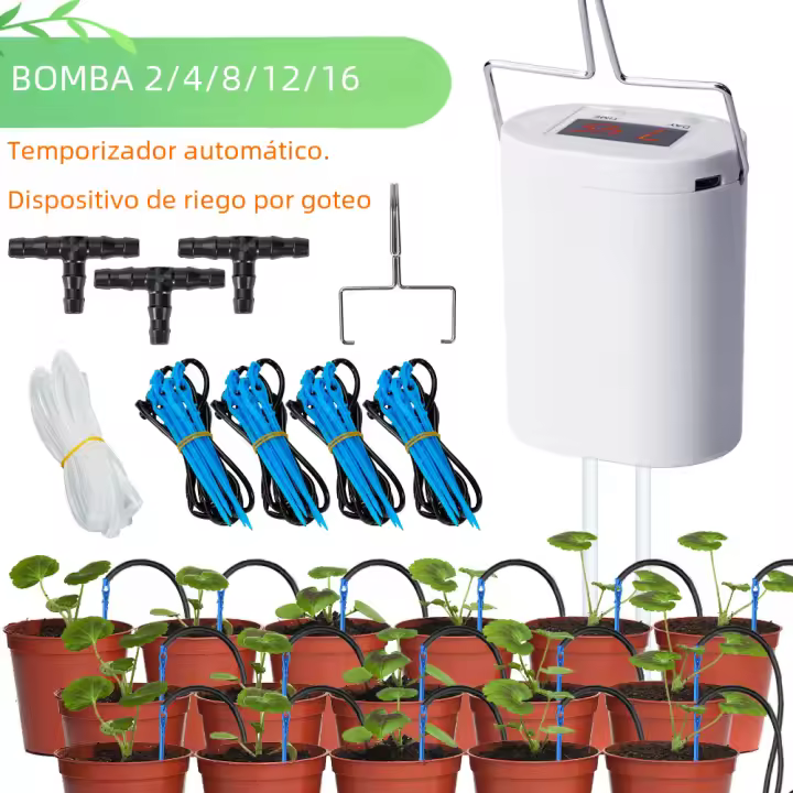 Kit De Riego Automático Para Plantas Y Flores Con Timer Y 2/4/8/16 Cabezas Dispositivo De Riego Por Goteo Para Jardín Herramienta De Hogar - 1