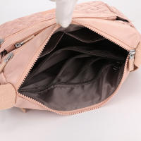 Bolso cruzado de hombro impermeable para mujer, bolso de mensajero informal, Color sólido negro y rosa - details 12