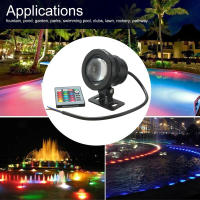 Luz De Inundación LED RGB 5/10W Impermeable Para Piscina Acuario Fuente Exterior Iluminación EU US Enchufe Spotlight Luz Submarina - details 13