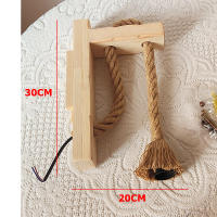Lámpara De Pared Vintage De Henequén Con Enchufe Luz De Pared De Madera E27 Para Interior Y Exterior Estilo Industrial Sconce Lámpara De Noche Para Cama - details 3