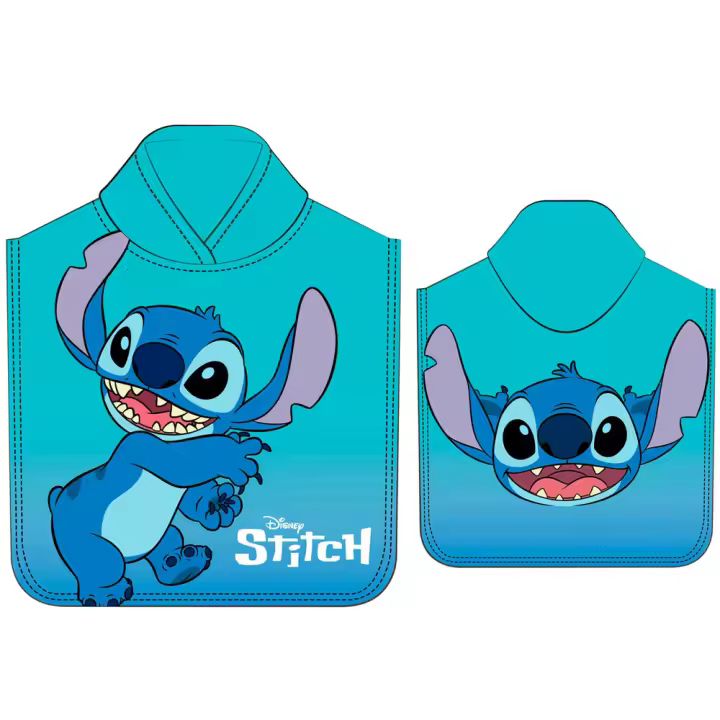 Poncho Toalla Stitch Disney Microfibra 55x100cm. - 1