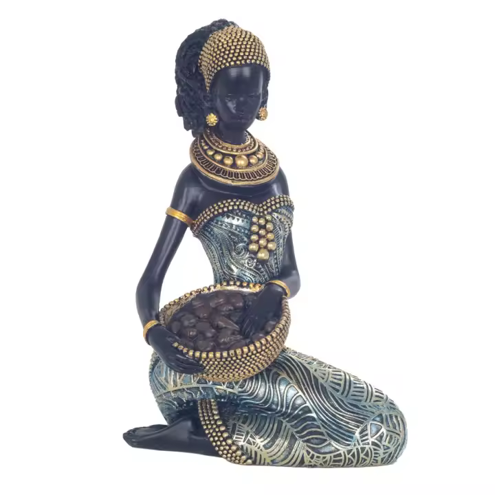Figura Africana Decorativa de Resina, Ideal para Regalos y Decoración Moderna, 20 cm - 1