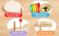Juego De Música Para Bebés Y Niños Tabla De Música Multifuncional De Madera Set De Batería Educativo Juguete Musical Para Niños Regalo Para Bebé - details 6