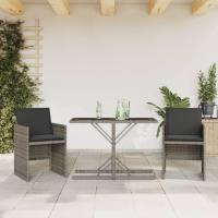 vidaXL Sillas y mesita de jardín 3 piezas ratán sintético cojín beige en color beige y crema/Gris/Negro y más | cómodas modernas ergonómicas para comedor cocina salón hogar - details 1