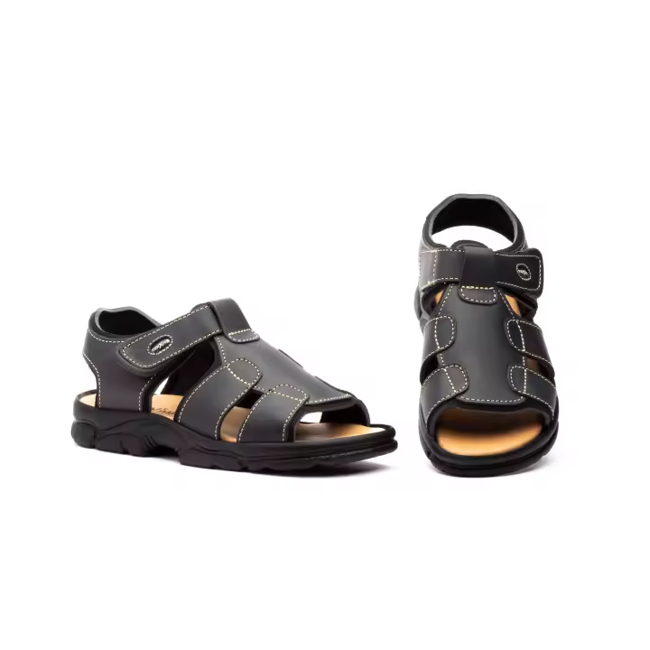 7008 Negro y Marron Hecho en España Sandalias Californiana Bio Hombre Piel Negro y Marron Morxiva Numeración:39-46 Marca:Morxiva Corte exterior de piel vacuno Forro interior textil acolchado Plantilla de piel flor Cierre tipo velcro Suela ligera antidesli - 1