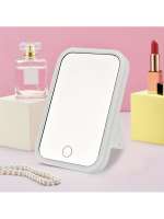 Espejo De Maquillaje LED Con Ajuste De Brillo Y Giratorio Incluye Almacenamiento Y Cargador USB Para Tu Rutina De Belleza - details 4