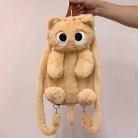 Mochila De Peluche Gato Ojos Grandes Kawaii 40cm Gran Capacidad Para Niños Y Adultos Regalo De Juguete Suave De Animales - details 3