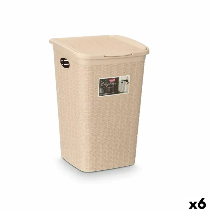 Cubo contenedor Stefanplast 30084 Crema Plástico 50 L 36 x 54,5 x 38 cm (6 Unidades) - 1