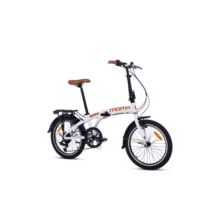 Moma Bikes - Vélo de Ville Pliant 20"- Cadre Alu - SHIMANO 7 Vitesses - Selle Comfort - Blanc - 1