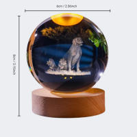 Lámpara De Noche Decorativa Con Bola De Cristal Y Base De Madera En Forma Redonda Regalo Para Novia Colleague O Esposa Para Cumpleaños O Día De San Valentín - details 1