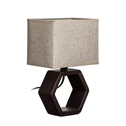 Dcasa - Lámpara Mesa Marron cerámica 22,50 x 22,50 x 32 cm - 1
