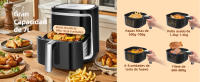 Combo Cocina Saludable: Freidora de aire 7L, 1900W + Tostadora 2 Rebanadas 750W, Multifunción, Sin BPA, con Libro de Recetas, Ideal para Familias - details 2