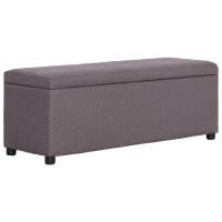 vidaXL Banco con espacio de almacenaje 116 cm poliéster en color Gris claro/Taupé/Gris oscuro - details 1