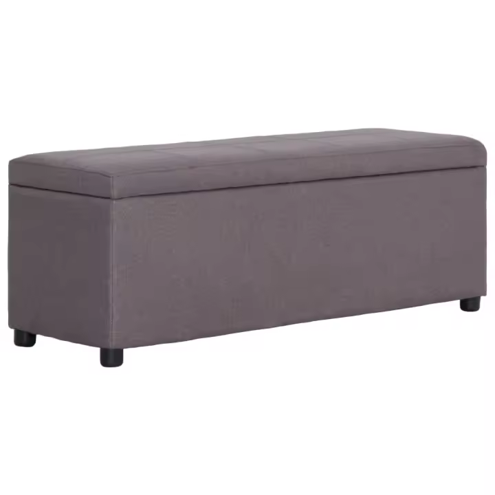 vidaXL Banco con espacio de almacenaje 116 cm poliéster en color Gris claro/Taupé/Gris oscuro - 1