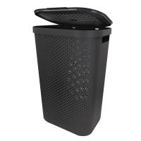 Curver - Cesto de ropa sucia multiusos, marrón, blanco o gris, asas laterales, resistente al agua y fácil de limpiar, plástico reciclado, cesta colada, diseño moderno y elegante, accesorios de hogar, limpieza y orden - details 1
