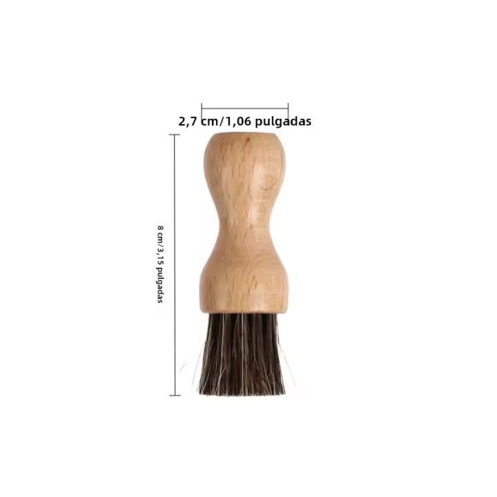 Cepillo De Cuidado De Zapatos Con Pelo De Caballo Cepillo De Limpieza Pequeño De Encina Suave Para Cuero Eliminación De Polvo Y Pulido - 1