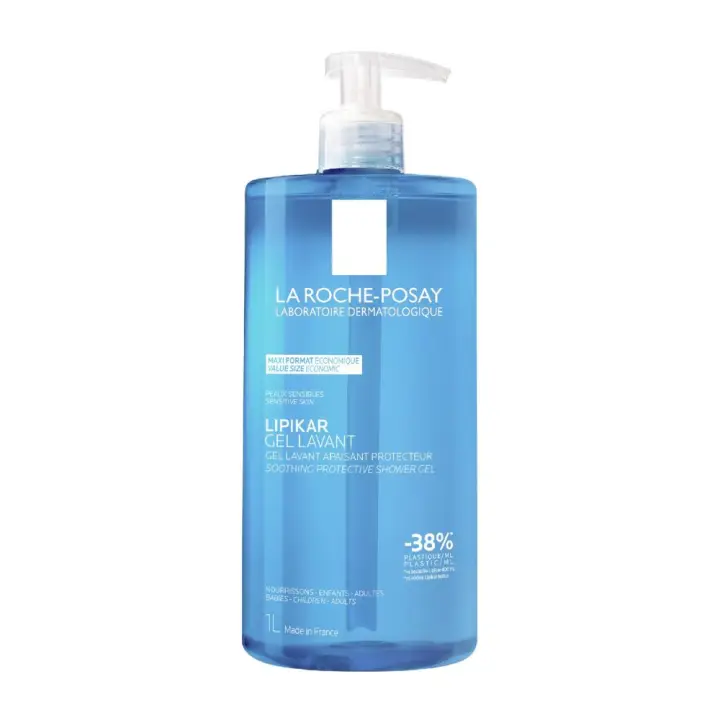 Lipikar gel Lavante 1 L - Gel de ducha sin jabón y sin parabenos - Calmante y Protector - 1
