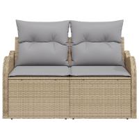 Sofá de jardín de 2 plazas vidaXL con almacenamiento y cojines Beige Poliratán - details 3