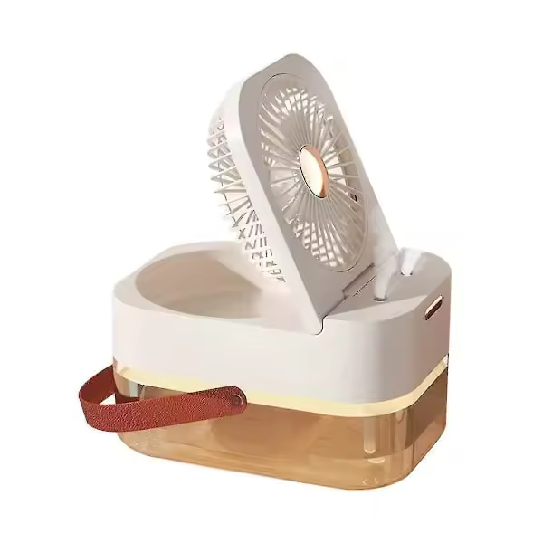 Nuevo humididiador, ventilador de Niebla, ventilador portátil, refrigerador de Aire, ventilador USB, ventilador de escritorio con Luz Nocturna, color Blanco de Verano - 1