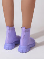Botas De Tobillo Para Mujer Ligero Casual Moda Navidad Invierno Botas De Prensa Gruesa Suela Antideslizante Transpirable Talla Real - details 16