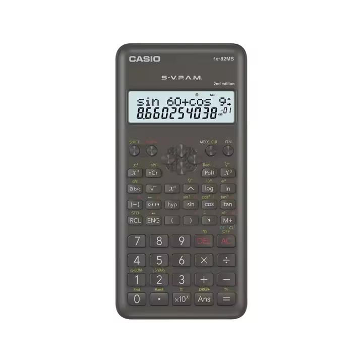 Casio Calculadora Científica modelo FX-82 MSII, pantalla LCD de doble línea, 240 funciones, batería (AAA) -  Color grafito - 1