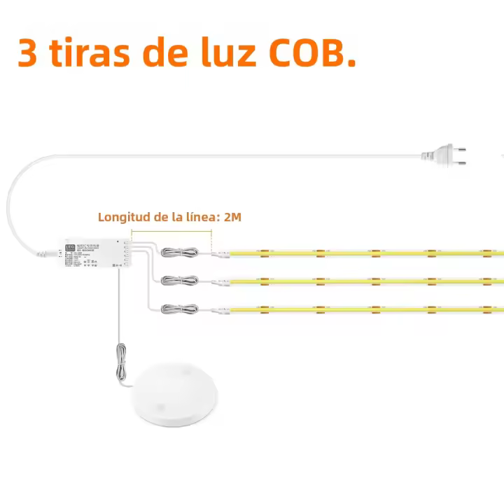 Sensor De Movimiento Inalámbrico Para Panel De Madera 12V Luces LED COB Para Armario DIY Estantes Pantry Display Cabinet - 1