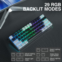 Teclado Mecánico Gamer AULA F3261 Con Software Personalizable RGB 60% Layout Para Tablet Teclas Hotswap Material PBT Certificación CE - details 2