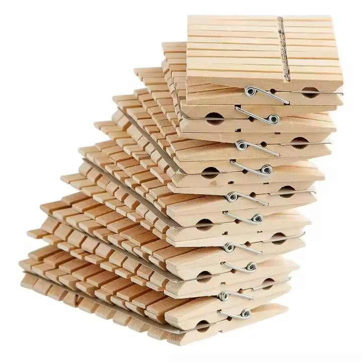Lote 120/240 piezas de Pinzas para la ropa de Madera, Pinzas Naturales para la Ropa, pinzas de madera - 1