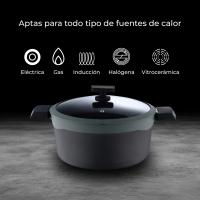 Cacerolas Ø24cm(4,7L)Ø28cm(7,2L), Cazo Ø16cm(1,3L) y Sartenes Ø20Ø24Ø28cm en Aluminio fundido con tapas GASTRO REECO MasterPRO - details 1