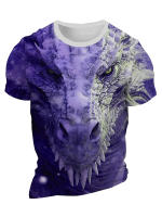 Camiseta Para Hombre Estampado De Dragón 3D Casual Verano Deporte Al Aire Libre Moda Ciudad Manga Corta Transpirable Secado Rápido O-Neck - details 3