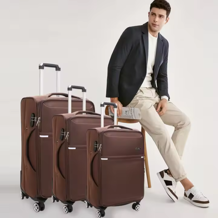 S7 STAR Maleta de Tela Set 3pcs, Cabinas Blandas Expandible con 4 Ruedas Giratorias 360°, Juego Equipaje Gran Capacidad 20+24+28in, Cabina Trolley Duradero Tela Resistente, Maleta Ampliable Ligero - 1