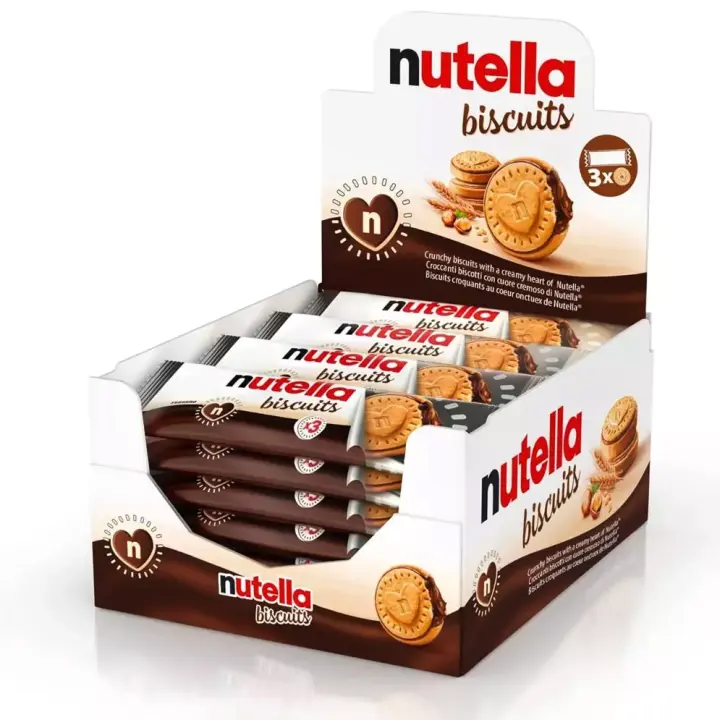 Galletas Nutella Biscuits T3 - 28 Paquetes Nutella Biscuits - Galletas Rellenas de Crema de Cacao y Avellanas Nutella - 1